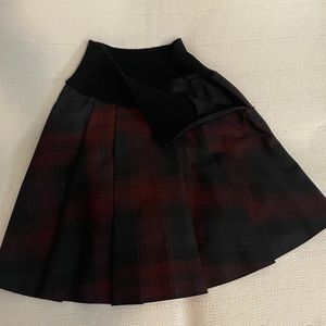 Jill Sander pleated lined knee length skirt, knit waist (36 EU/6US/S)